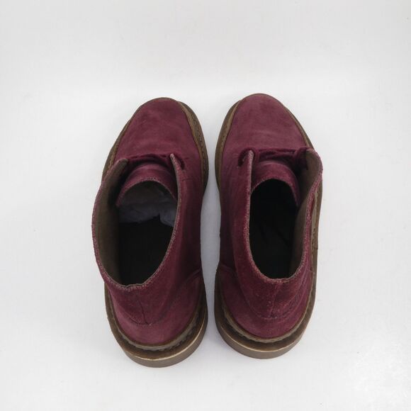 Clarks Men US 8 M Bushacre Rand Chukka Suede Leather Boots Burgundy main image 5